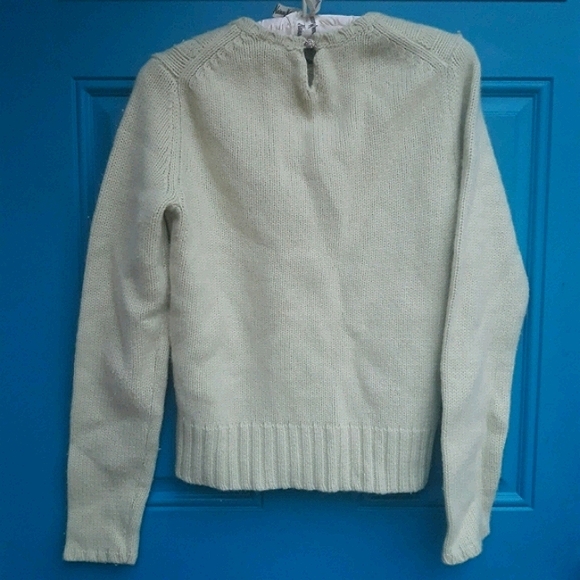 Cashmere Wool Angora Sweater Cable Knit Sage Green - Picture 5 of 16